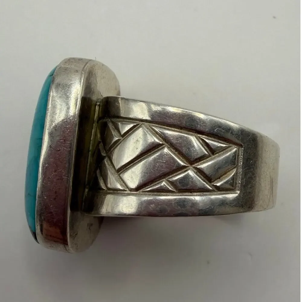 Jay King DTR Sterling SilverTurquoise Mosaic Opal Inlay Statement Ring Size 10